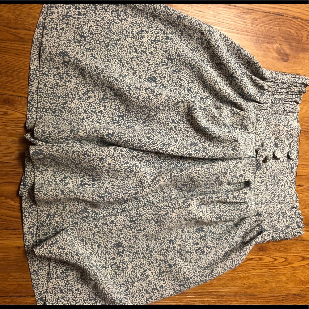 vintage floral blue culotte shorts